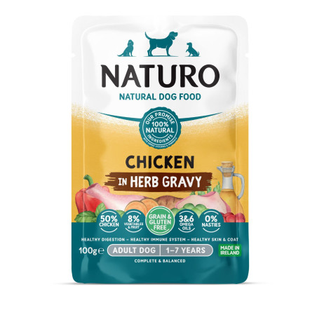 Naturo Alimento húmedo en pouch para perro adulto Gluten Free Pollo