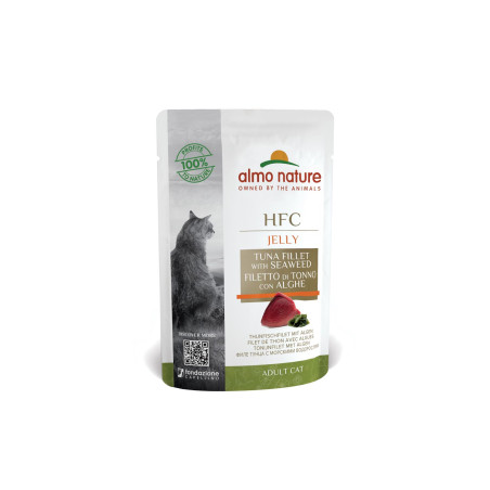 Almo Nature HFC Jelly Pouch para Gatos - Filete de Atún & Algas 55g