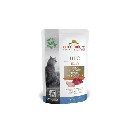 Almo Nature HFC Jelly Pouch para Gatos - Atún & Lenguado 55g