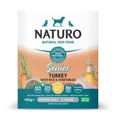 Naturo perro senior pavo & arroz 400g