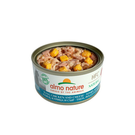 Almo Nature HFC Natural Lata para Gatos - Atún, Pollo & queso 70g