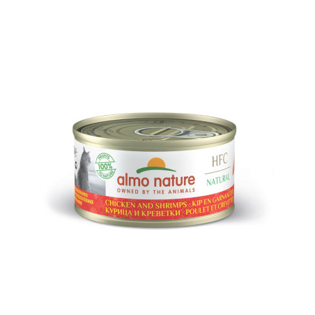 Almo Gato HFC Natural Lata 70g Pollo y Camarón