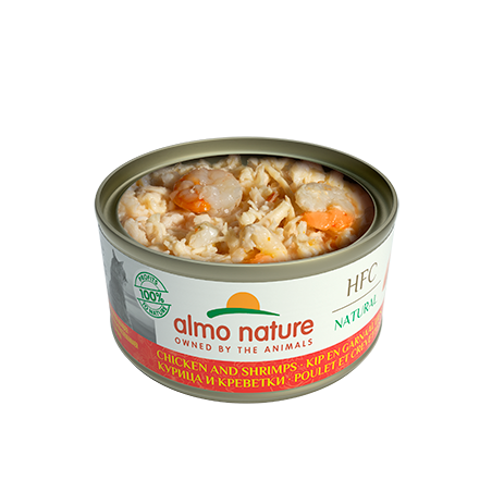 Almo Gato HFC Natural Lata 70g Pollo y Camarón