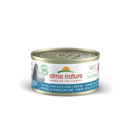 Almo Nature HFC Natural Lata para Gatos - Atún, Pollo & queso 70g