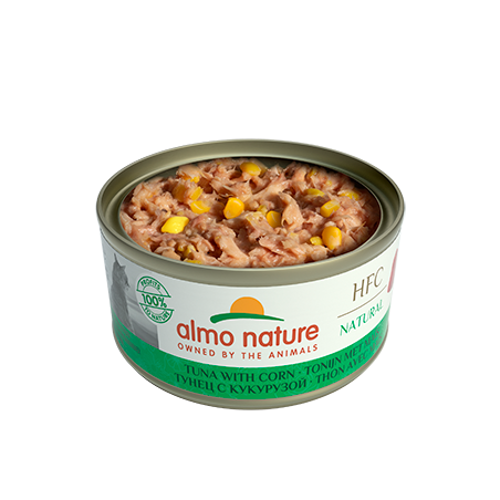 Almo Gato HFC Natural Lata 70g Atún y Maíz