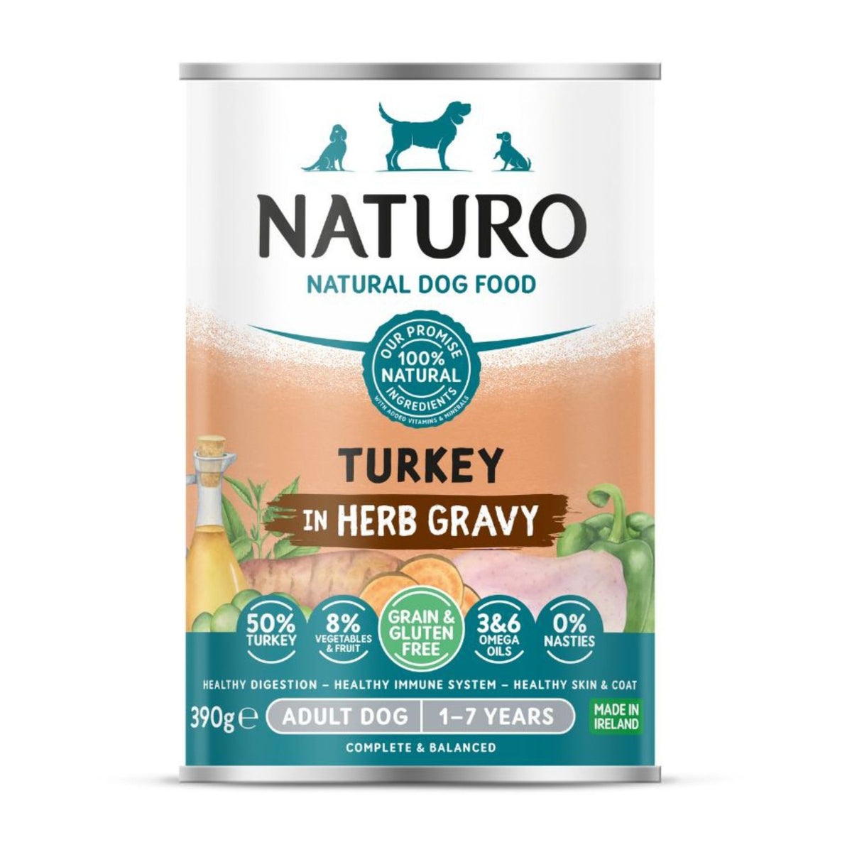 Naturo Dog Lata Pavo & Vegetales 390 g (12)