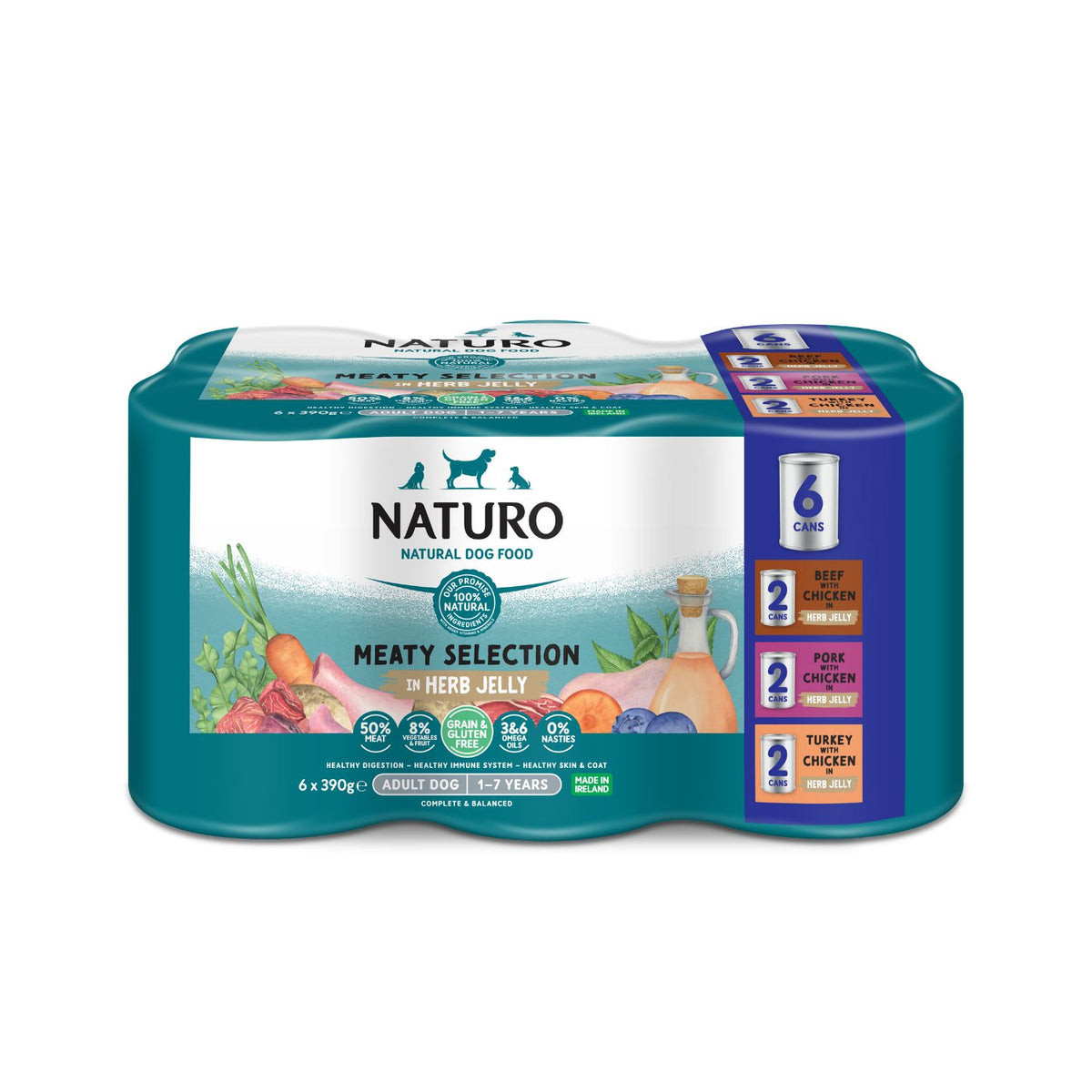 Naturo Dog Lata Multipack Gelatina 6 x 390 g (4)