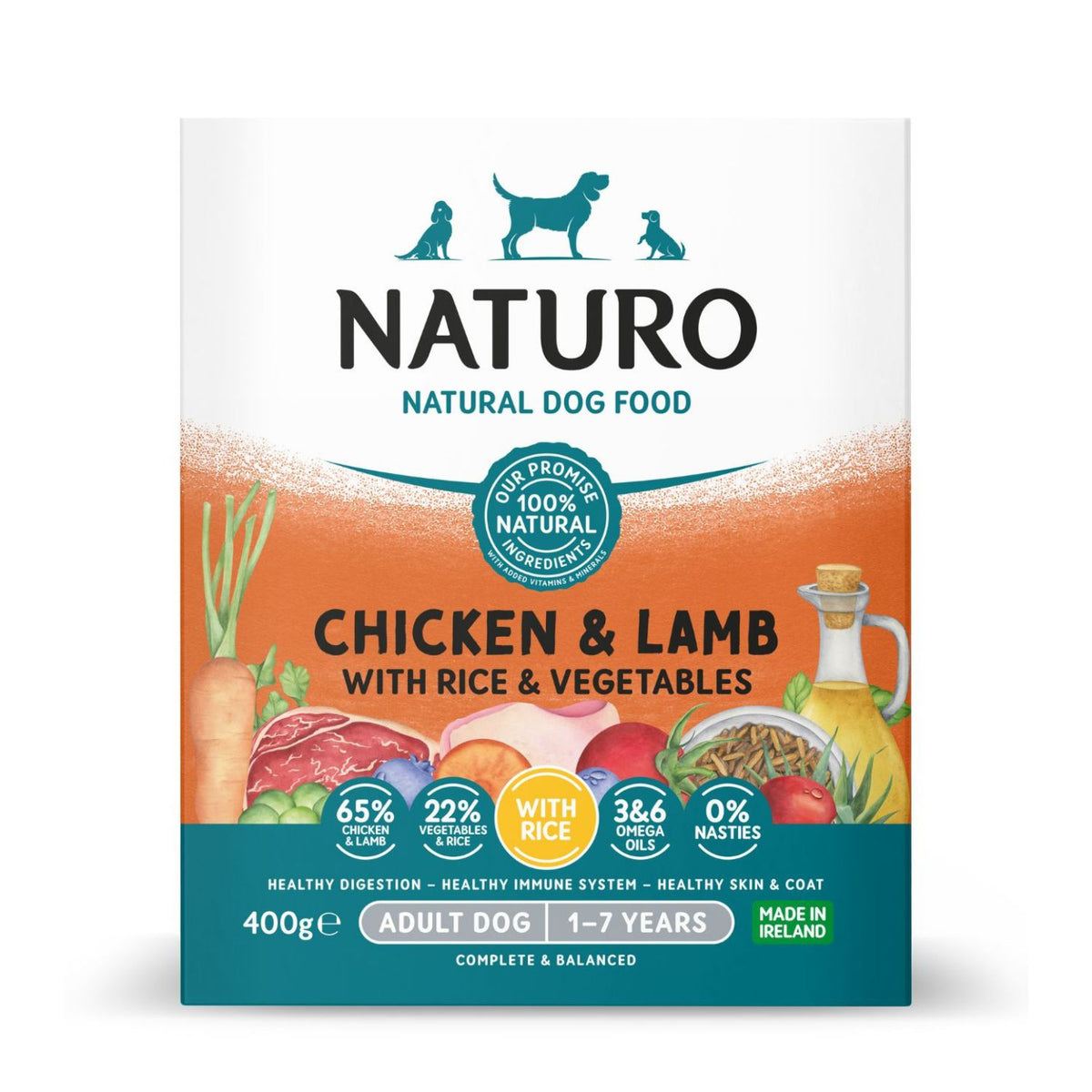 Naturo Dog Adult Pollo / Cordero / Arroz 400 g (7)