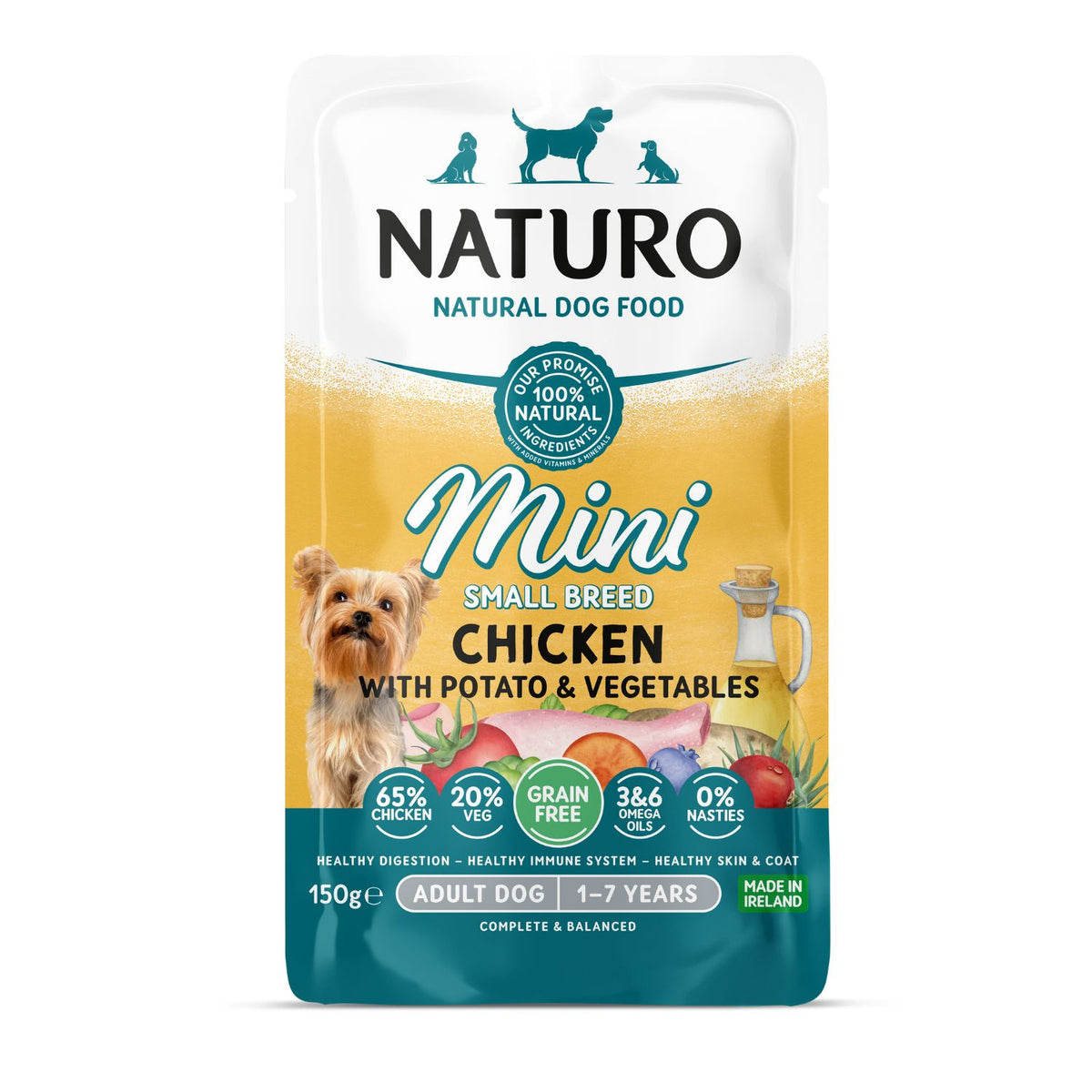 Naturo Dog Adult Mini Grain Free Pollo & Patatas 150 g (8)