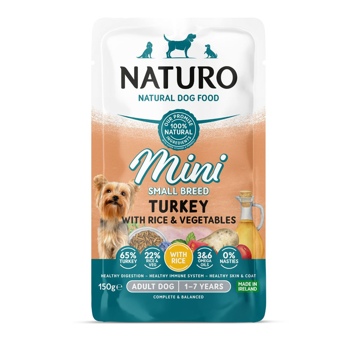 Naturo Dog Adult Mini Pavo & Arroz 150 g (8)