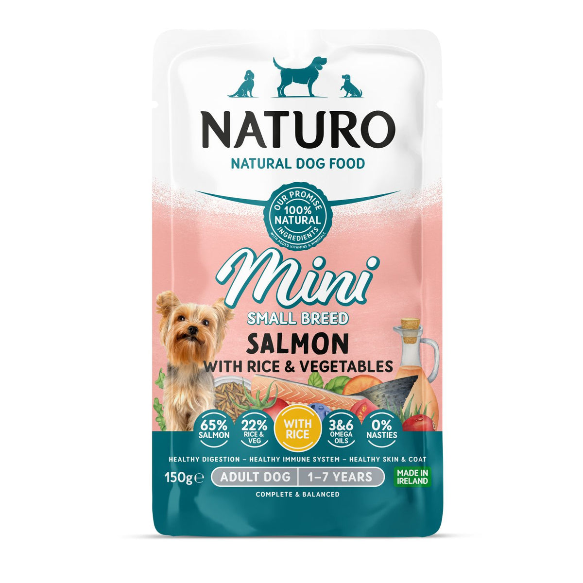 Naturo Dog Adult Mini Salmón & Arroz 150 g (8)
