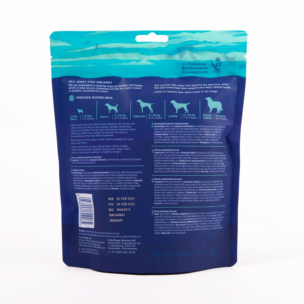 Fish4Dogs Dental Sea Jerky Fish Squares 115 g (10)