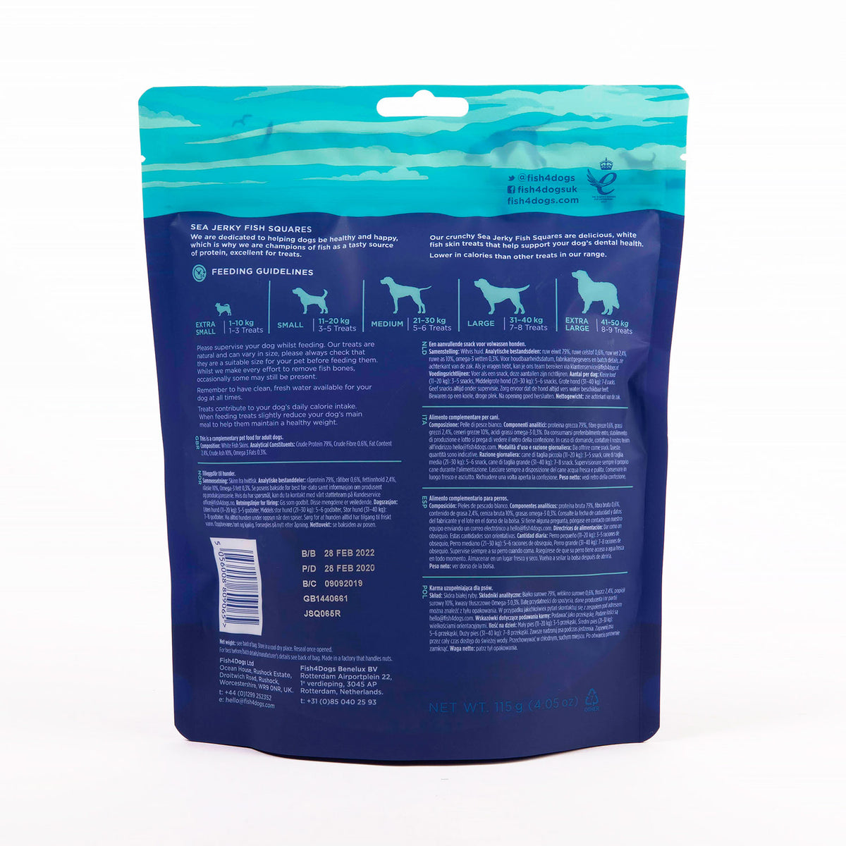Fish4Dogs Dental Sea Jerky Fish Squares 115 g (10)