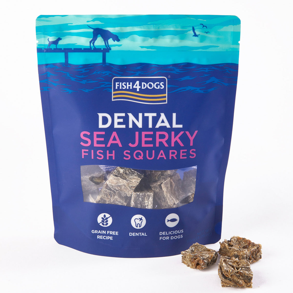 Fish4Dogs Dental Sea Jerky Fish Squares 115 g (10)
