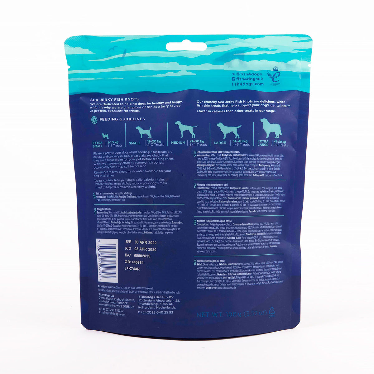 Fish4Dogs Dental Sea Jerky Fish Knots 100 g (10)