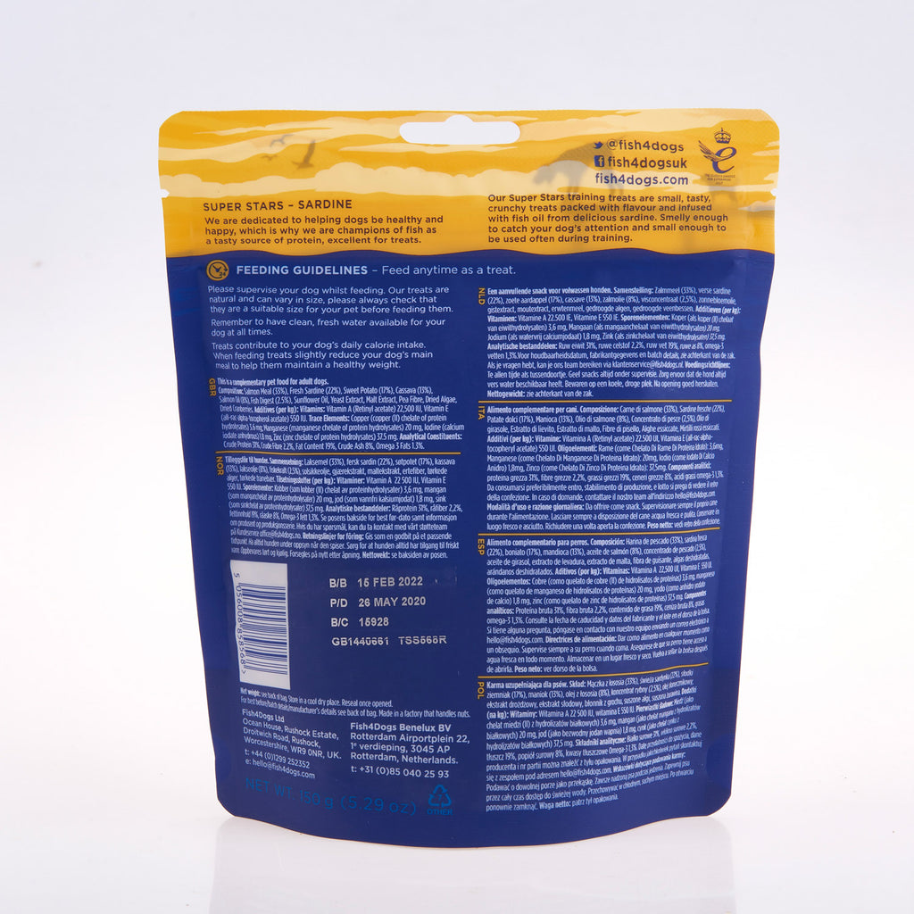 Fish4Dogs Training Superstars Sardina 150 g (10)
