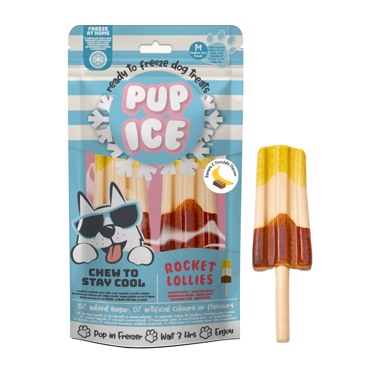 Pup Ice 2 Rocket Chocolate&Platano 90g (12)