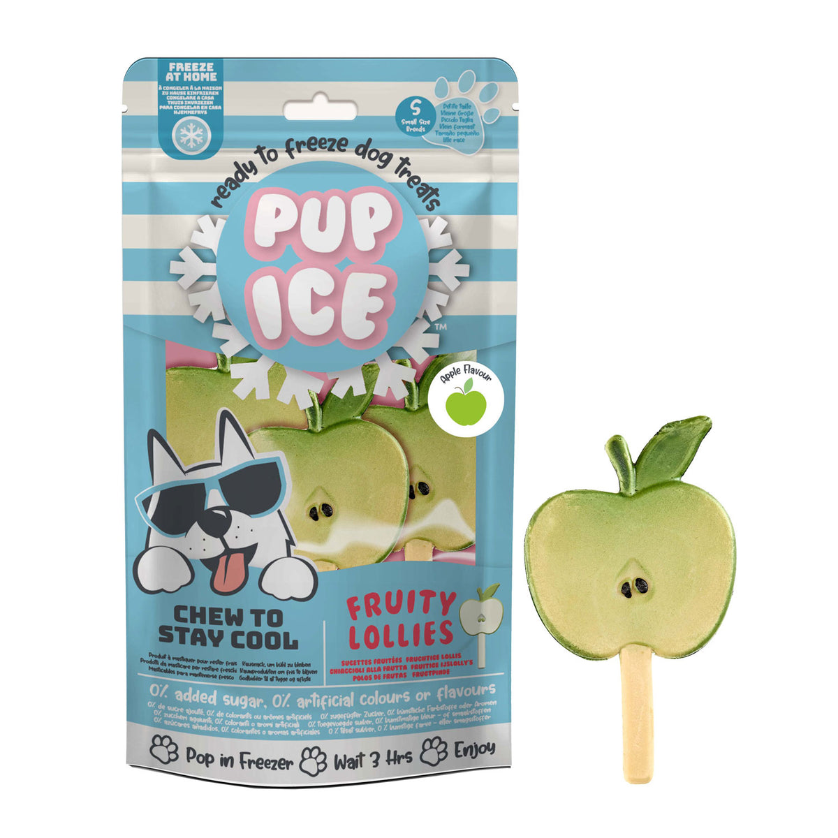 Pup Ice 3 Fruity Manzana 90g (12)