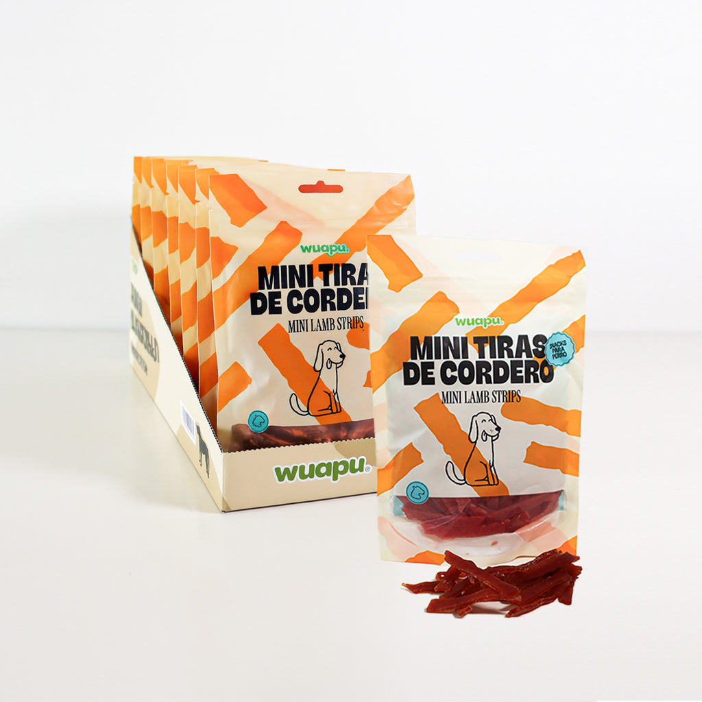 Snacks Mini tiras de Cordero - Pack x 12 bolsas