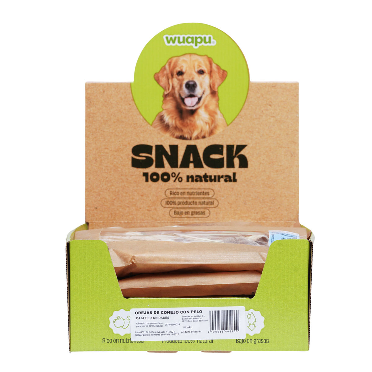 Snack Oreja de Conejo - Pack x 8 bolsas